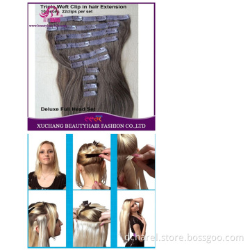 Finest Quality Hot Sale in USA/Europe for Full Head Deluxe Size Clips on Hair Extension